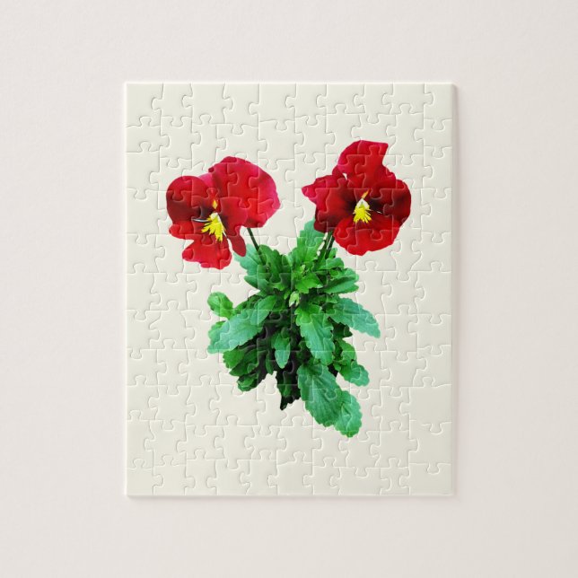 Puzzle Red Pansy Duo (Vertical)