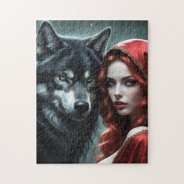 Puzzle Red riding hood an his wolf  (Vertical)