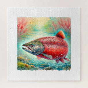Puzzle Red Salmon 110924AREF121 - Watercolor