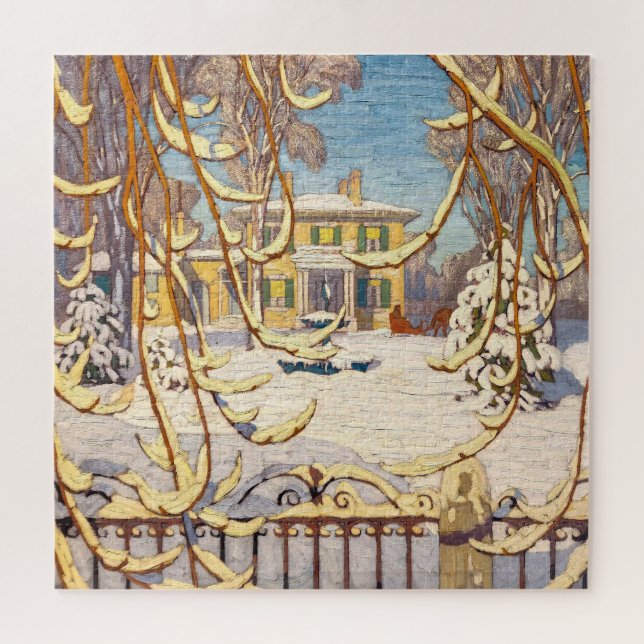 Puzzle Red Sleigh House, Invierno | Lawren Harris | (Horizontal)