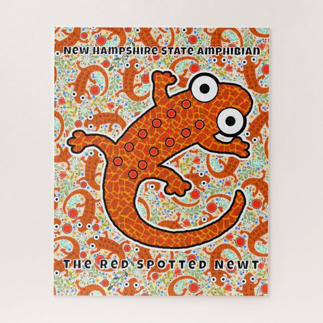 Puzzle Red Spot Newt - New Hampshire State Amphibian (Vertical)