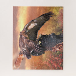 PUZZLE RED TAIL HAWK TOUCHDOWN