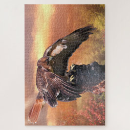 PUZZLE RED TAIL HAWK TOUCHDOWN