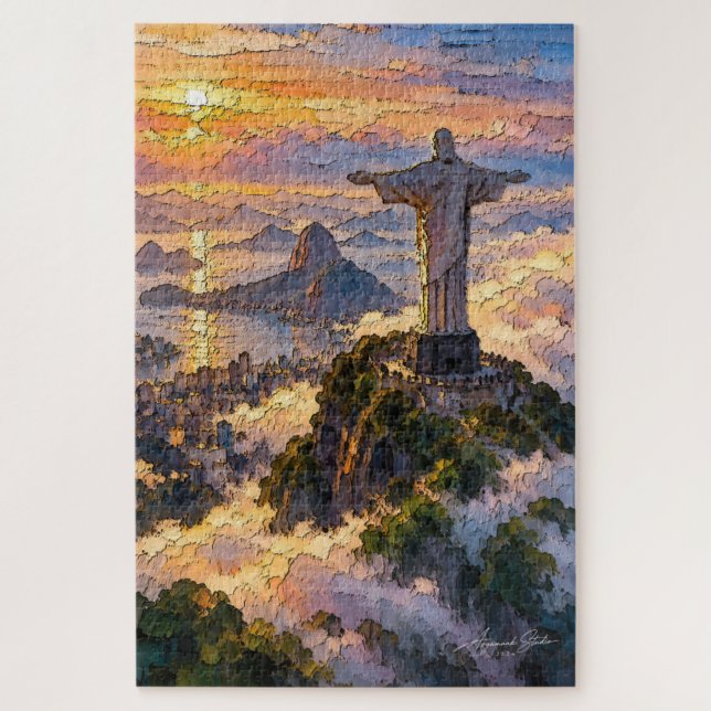 Puzzle Redentor sobre las nubes (Vertical)