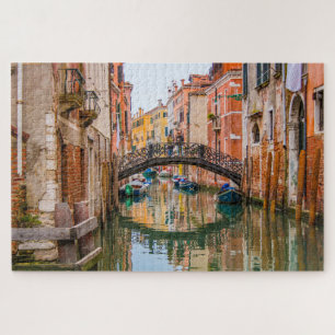 Puzzle Reflectores románticos del puente de Venecia, Ital