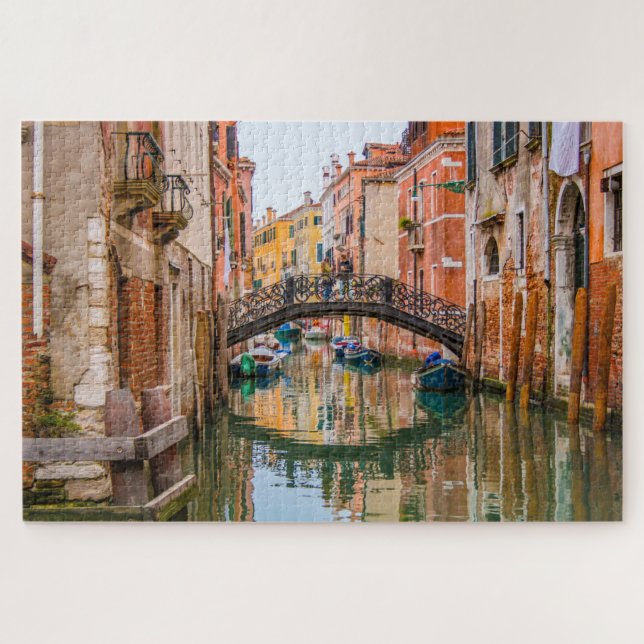 Puzzle Reflectores románticos del puente de Venecia, Ital (Horizontal)