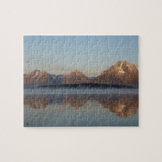 Puzzle Reflejo de la presa del lago Jackson en el parque  (Horizontal)