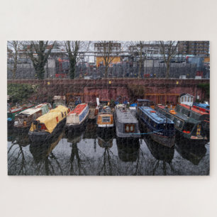 Puzzle Reflejo de Narrowboat Amarrado en Little Venice Lo