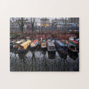 Puzzle Reflejo de Narrowboat Amarrado en Little Venice Lo