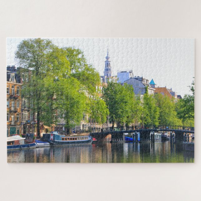 Puzzle reflejos de Ámsterdam, Holanda  (Horizontal)