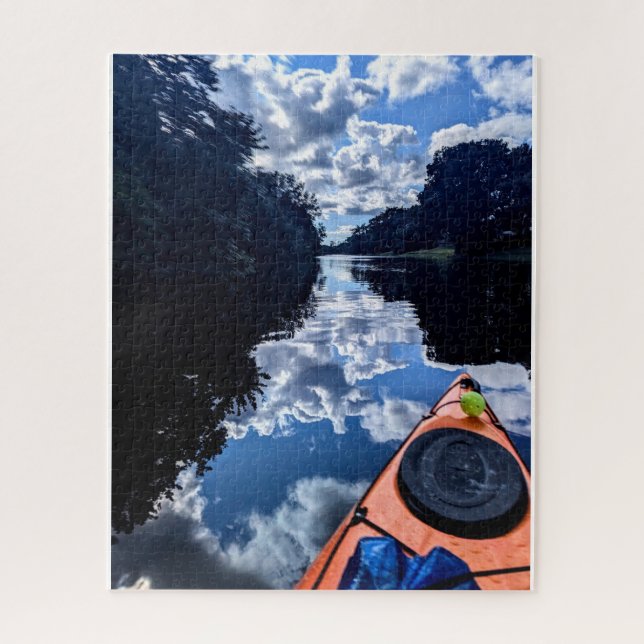Puzzle Reflejos de kayak en el lago (Vertical)