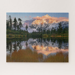 Puzzle Reflexión de otoño del monte Shuksan en el lago 