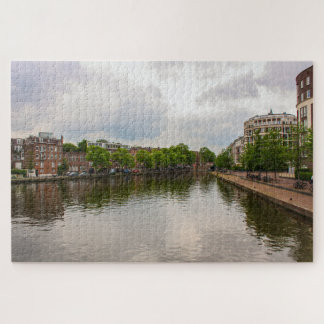 Puzzle Reflexión del canal de Amsterdam, Países Bajos