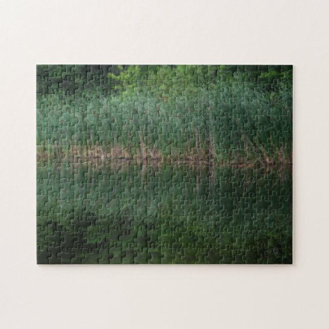 Puzzle Reflexiones Cattail En El Efecto Orton Pond (Horizontal)