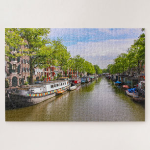 Puzzle Reflexiones de barcos sobre el agua, Amsterdam, Pa