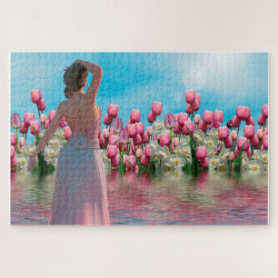 Puzzle Reflexiones de tulipanes y orquídeas