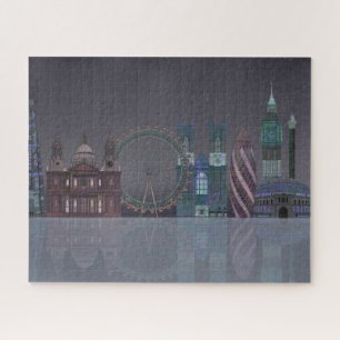 Puzzle Reflexiones nocturnas sobre el Skyline de Londres