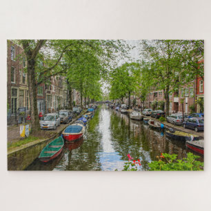 Puzzle Reflexiones sobre el canal de Amsterdam, Países Ba