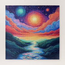 Reforma de habitación colorida Arte de paisaje cos