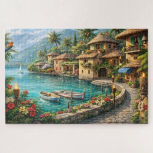 Puzzle Refugio Insular Pueblo Tropical Sereno