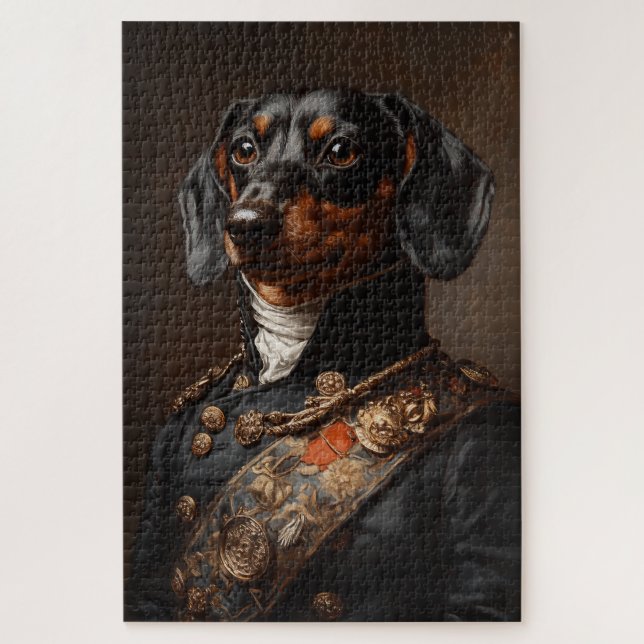 Puzzle Regal Dachshund con uniforme militar napoleónico (Vertical)