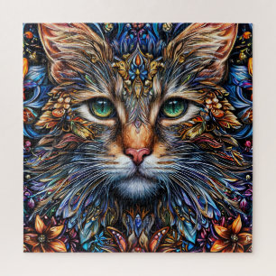 Puzzle Regalo abstracto de Maine Coon para amantes de los