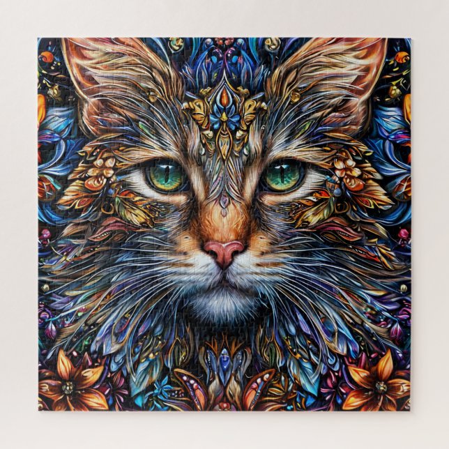 Puzzle Regalo abstracto de Maine Coon para amantes de los (Vertical)