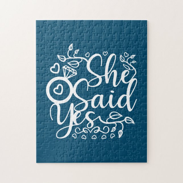 Puzzle Regalo boda Ella dice sí (Vertical)