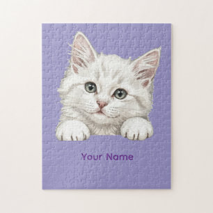 Puzzle Regalo de Arte de Gatito Personalizado con Nombre