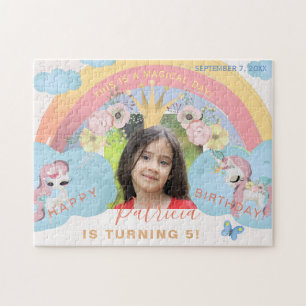 Puzzle Regalo de cumpleaños personalizado de unicornio co