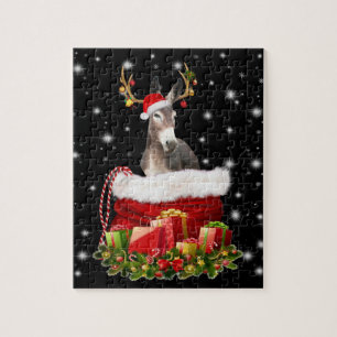 Puzzle Regalo de Donkey Lover Feliz Navidad con los Don
