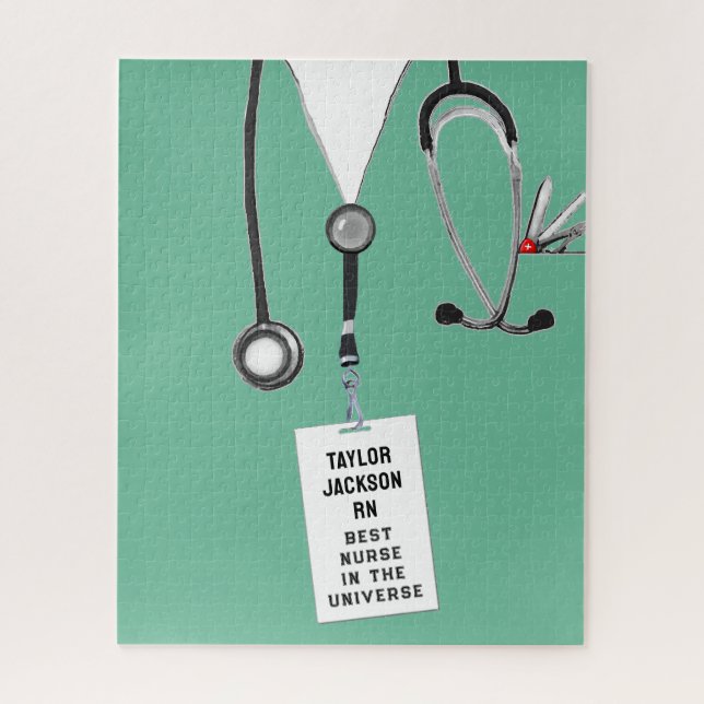 Puzzle Regalo de enfermería personalizado (Vertical)