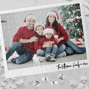 Puzzle Regalo de foto familiar de guión simple personaliz