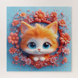 Puzzle Regalo de Gato de Dibujos Animados Adorable para A