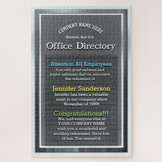 Puzzle Regalo de jubilación de personalizados  (Vertical)