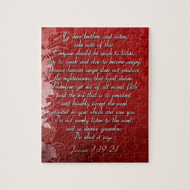 Puzzle Regalo de la escritura del 1:19 de James (Vertical)
