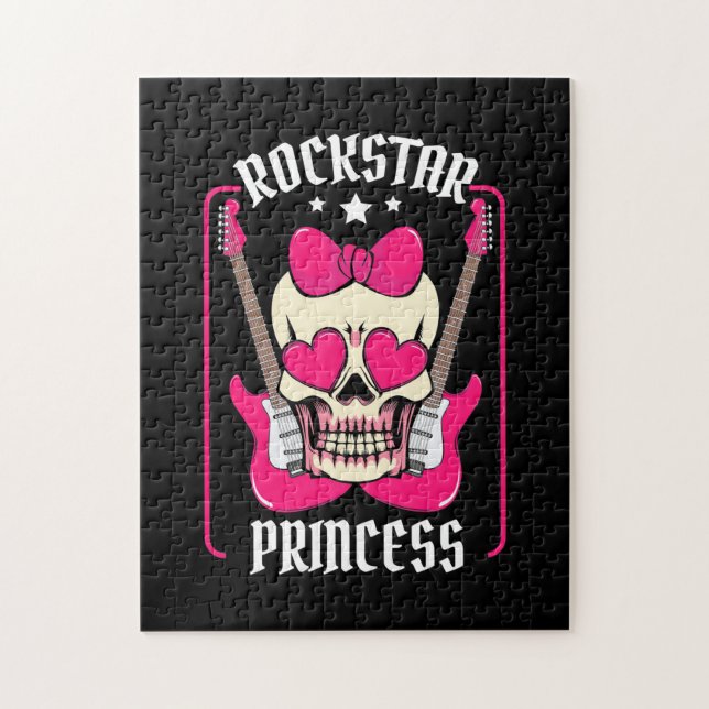 Puzzle Regalo de Navidad | Cráneo de Princesa Rockstar (Vertical)