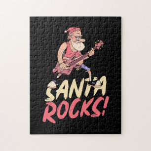 Puzzle Regalo de Navidad Guitarra Santa Rocks