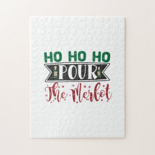 Puzzle Regalo de Navidad Ho Ho Ho Ho Pour The Merlot