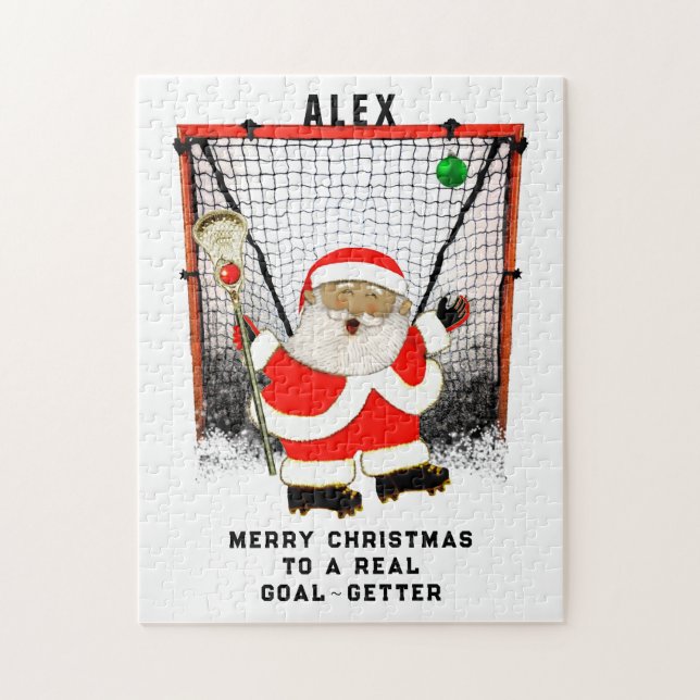 Puzzle Regalo de Navidad personalizado de Lacrosse (Vertical)