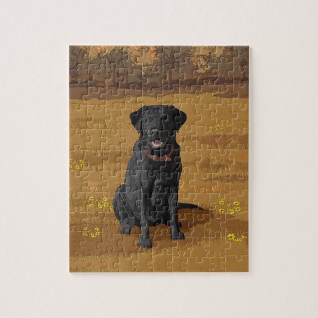 Puzzle Regalo de Perro Lover de Labrador Negro (Vertical)