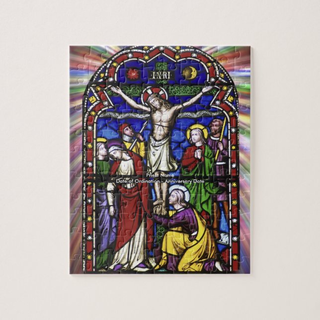 Puzzle Regalo De personalizable Para El Sacerdote Vidrio  (Vertical)