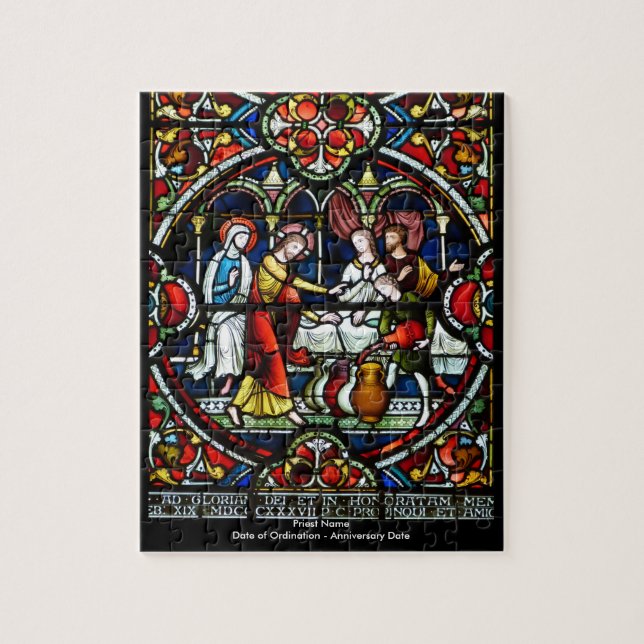 Puzzle Regalo De personalizable Para El Sacerdote Vidrio  (Vertical)