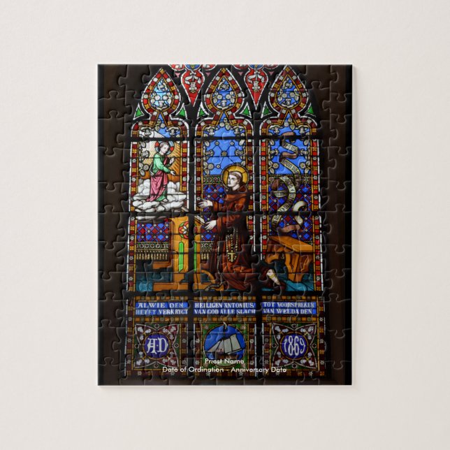 Puzzle Regalo De personalizable Para El Sacerdote Vidrio  (Vertical)