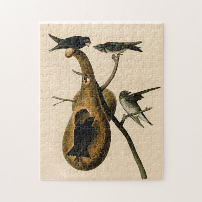 Puzzle Regalo de pintura de pájaro Audubon Purple Martin (Vertical)