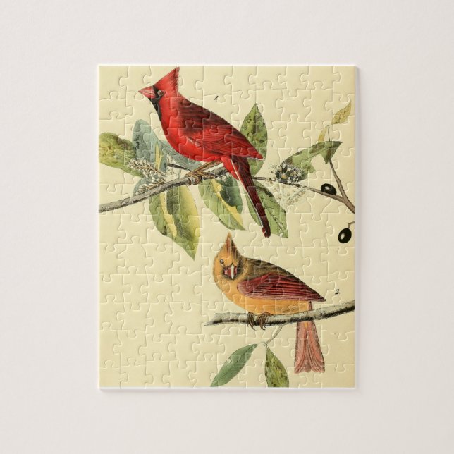 Puzzle Regalo de pintura del cardenal norte de Audubon vi (Vertical)