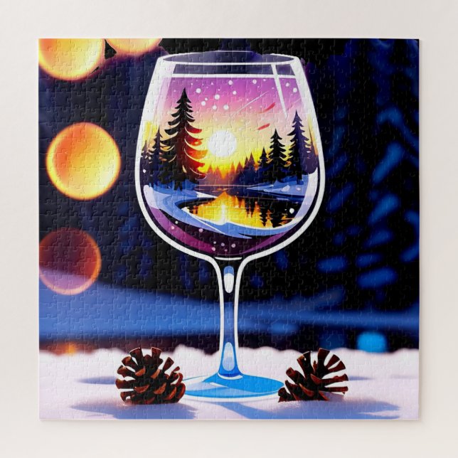 Puzzle Regalo de vaso de vino para amantes de rompecabeza (Vertical)