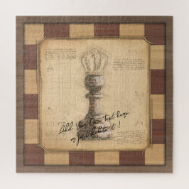 Puzzle Regalo del jugador de ajedrez vintage "Rey de peón