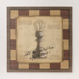 Puzzle Regalo del jugador de ajedrez vintage "Rey de peón