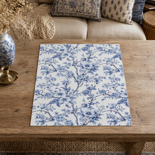 Puzzle Regalo floral azul vintage francés elegante